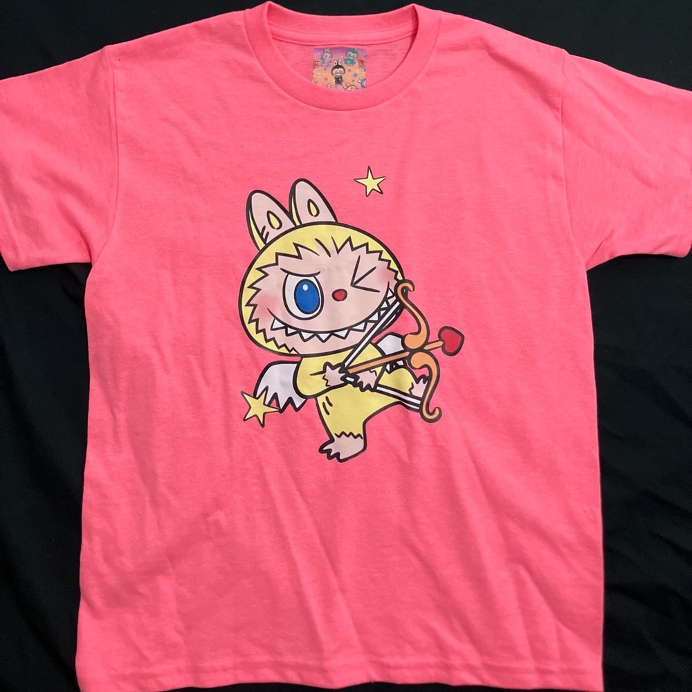 Cupid Labubu Monster Bow Arrow Heart Stars Pink Women’s Tee